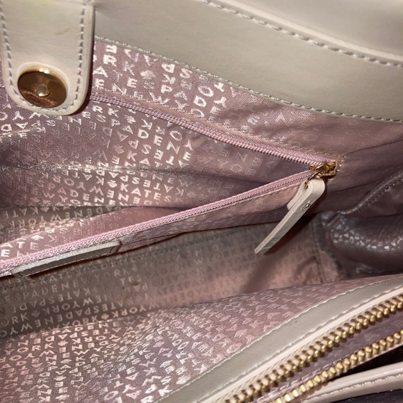 Kate Spade Parker Street Aisley Leather Suede Large Warm Putty Handbag Crossbody - Picture 14 of 16